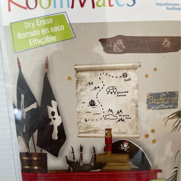 RoomMates Pirate Adventure Dry Erase Peel & Stick Wall Decals 11-Pack Reposition - Picture 3 of 6